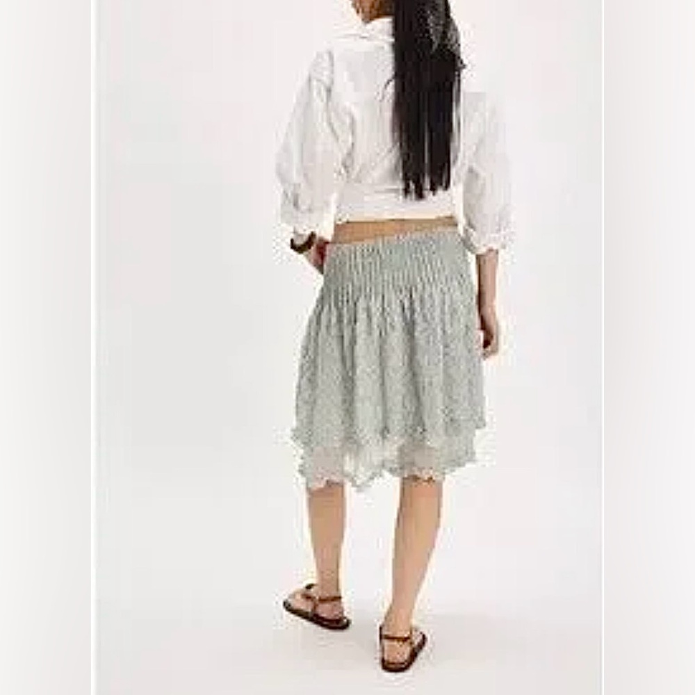 Free People Sanderson Midi Tea Skirt, Sky Grey, NWOT, Women’s Size XS/S - Picture 2 of 10